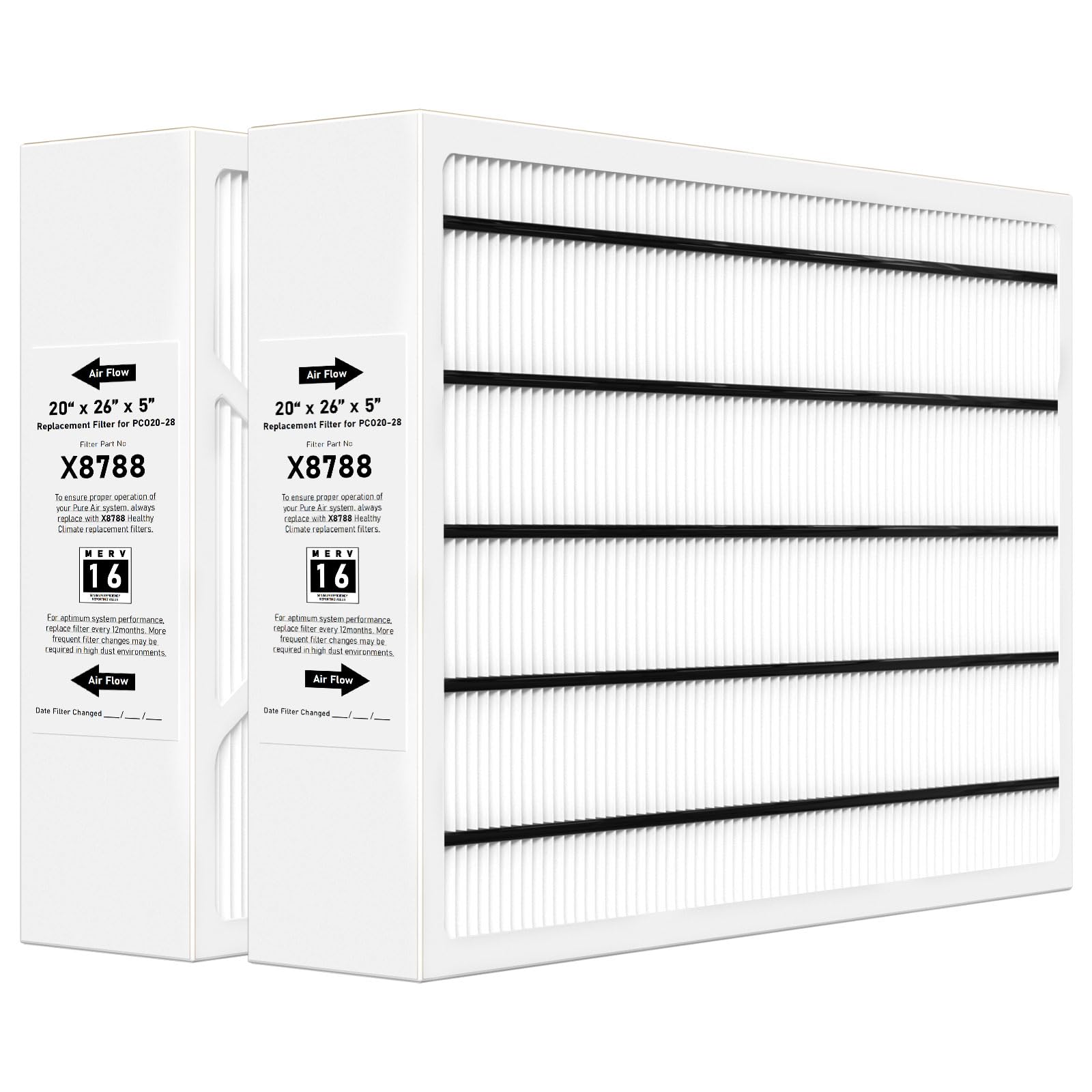 X8788 MERV 16 20x26x5 Furnace Filter Replacement Compatible with