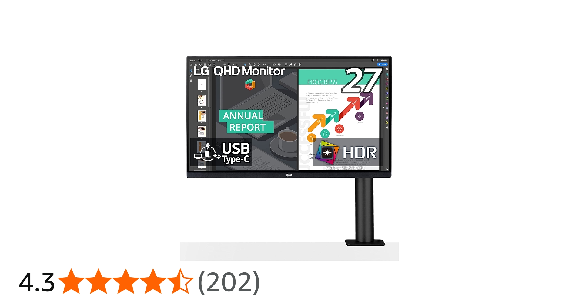 Amazon.co.jp: LG Ergonomic Stand, Monitor Display, 27QN880-B, 27