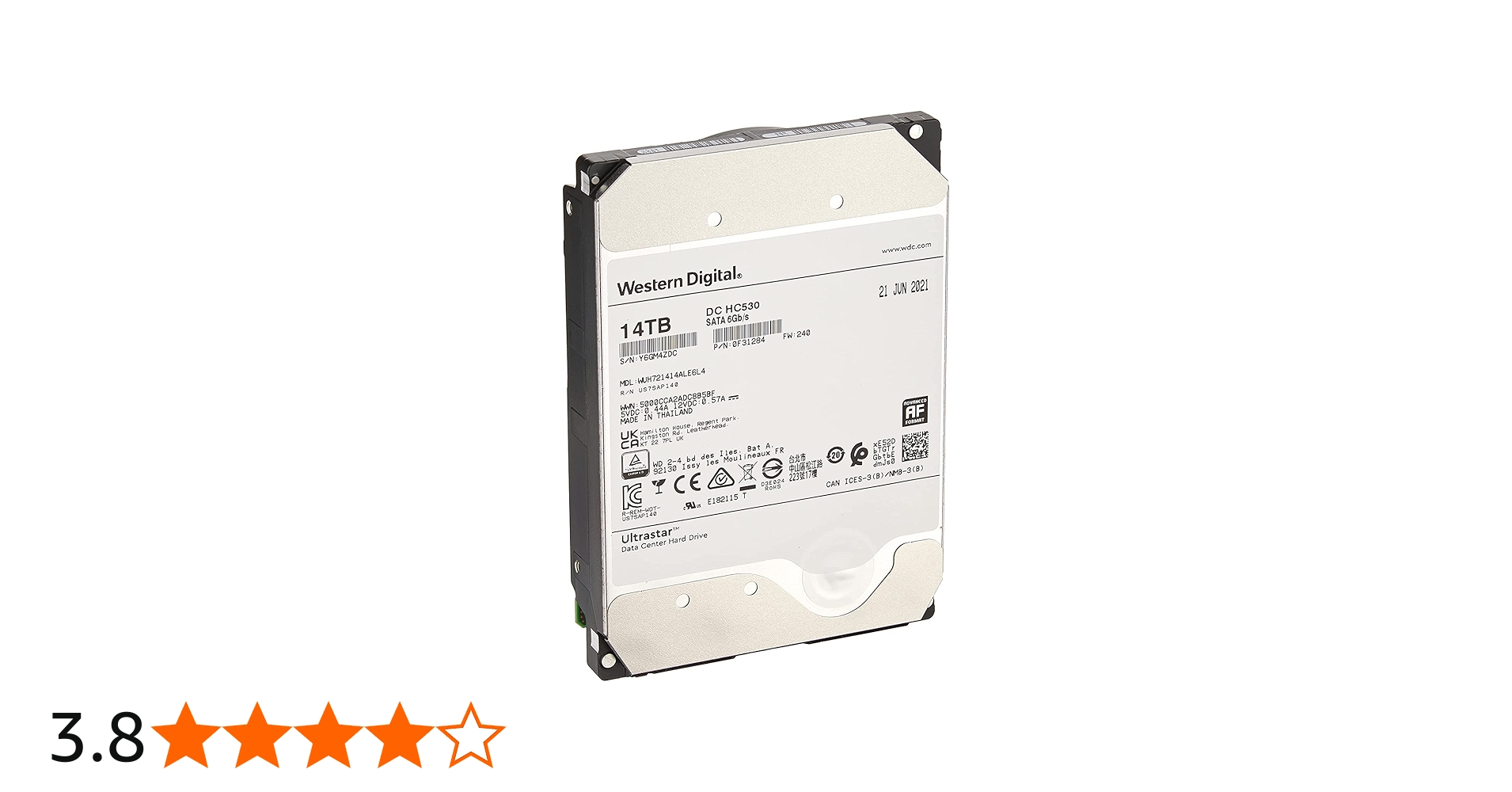 Amazon | Western Digital (ウエスタンデジタル) 14TB Ultrastar DC