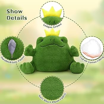 Amazon.co.jp: Tezituor 巨大な王冠 カエルのぬいぐるみ 枕 16.5インチ