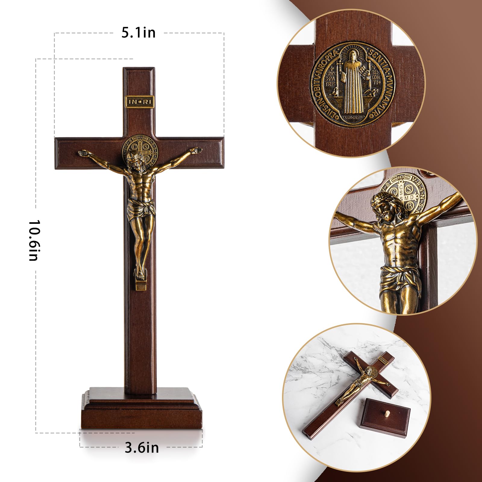 Amazon.co.jp: KUXBET 木製十字架クロス 取り外し可能なスタンド付き