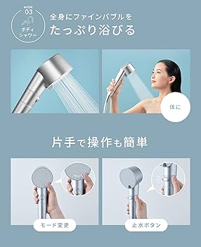 Amazon | SALONIA サロニア シャワーヘッド ファインバブルクリア