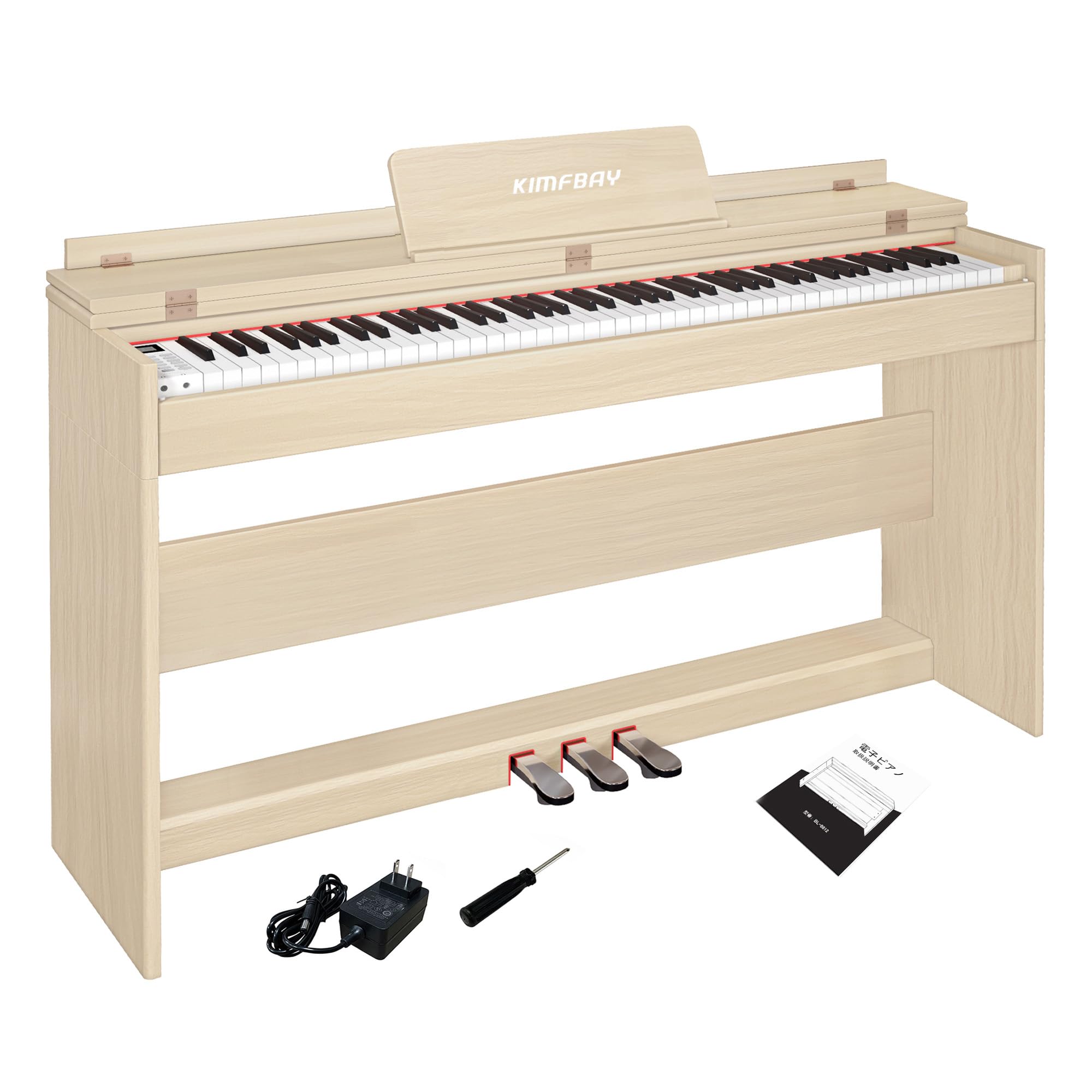 Amazon | KIMFBAY 電子ピアノ 88鍵盤 ハンマーアクション鍵盤 木製