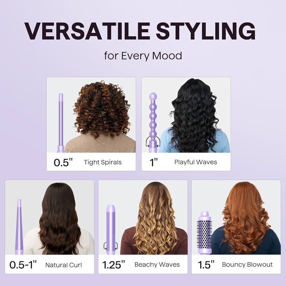 Amazon.com: Wavytalk 5 in 1 Curling Iron,Curling Wand Set with