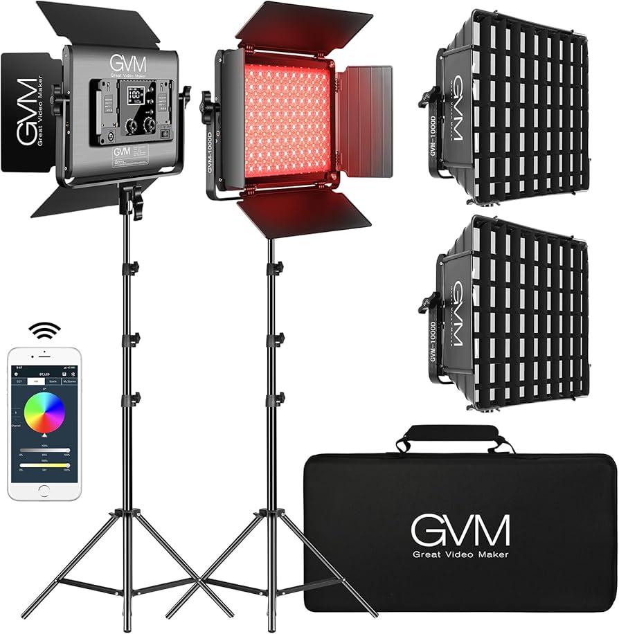 Amazon.com : GVM 1000D RGB Led Video Light with 2 Softboxes