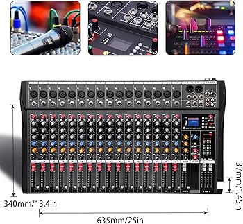 Amazon | オーディオミキサー 6 / 8/ 12 / 16 チャンネル デジタル