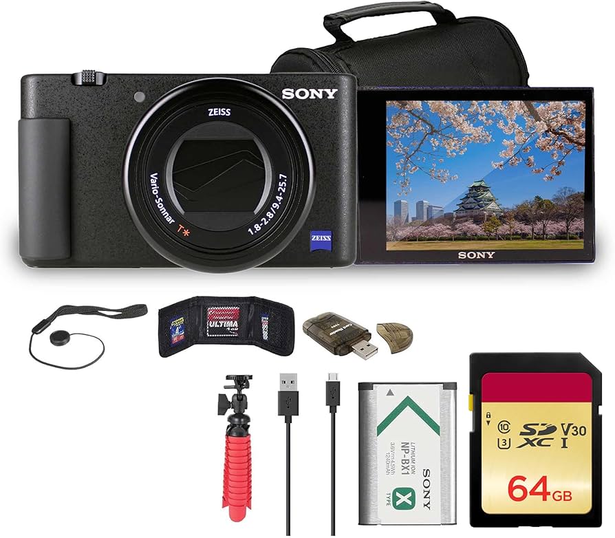 Amazon.com : Sony ZV-1 Digital Camera (Black) (DCZV1/B) + 64GB