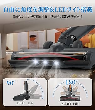 Amazon | 掃除機 コードレス【45000pa強力吸引・60分連続稼働】CEUKOZ