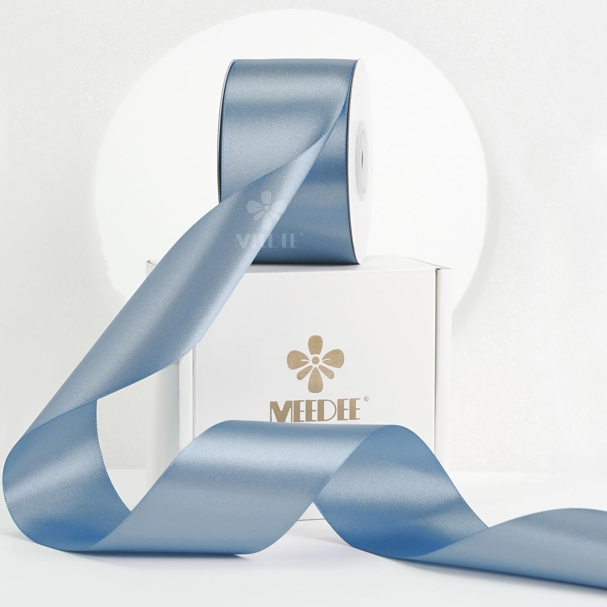Amazon.com: MEEDEE Dusty Blue Satin Ribbon 2 Inch Dusty Blue