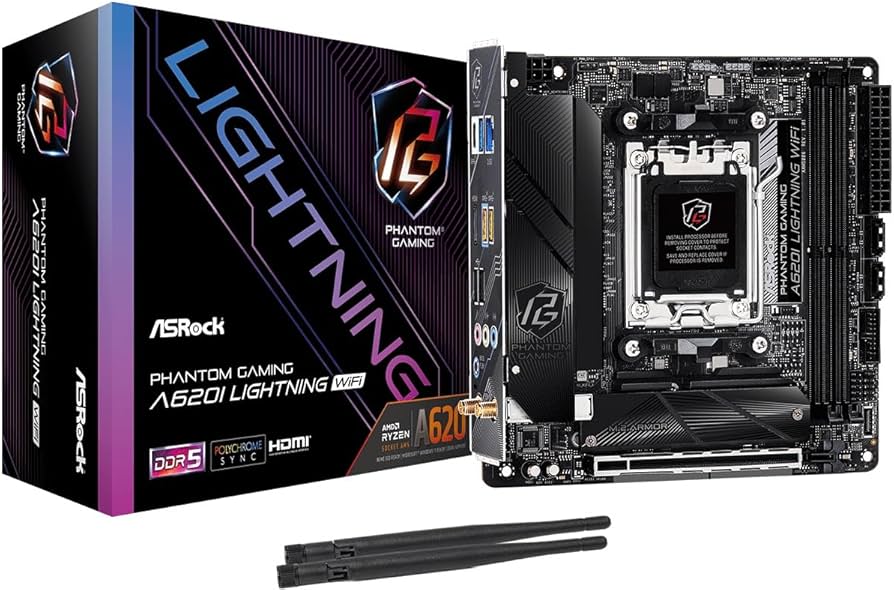 ASRock A620I Lightning WiFi Mini-ITX MB - AM5 (Ryzen 9000/8000
