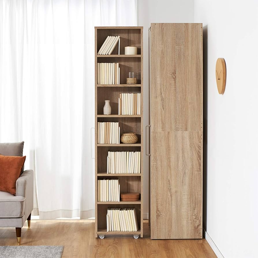 Amazon｜LOWYA ロウヤ 本棚 スライド 大容量 スリム 可動棚 教科書