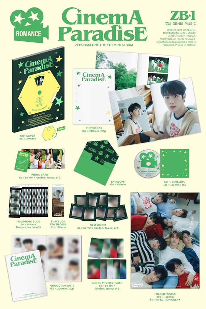 ZEROBASEONE ZB1 CINEMA PARADISE 4th Mini Album 2 Ver Set (SF VER +