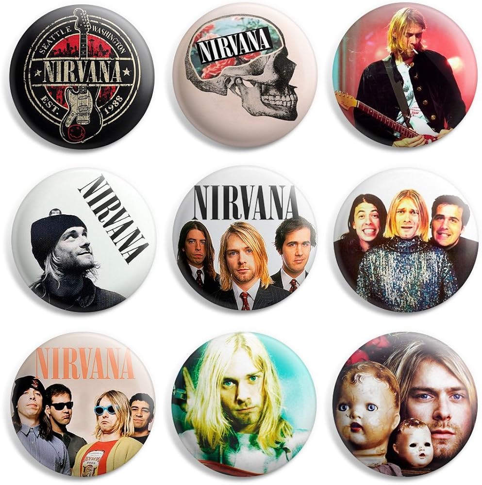 Amazon.com: Nirvana Pinback Buttons Pin Badges 1 Inch (25mm