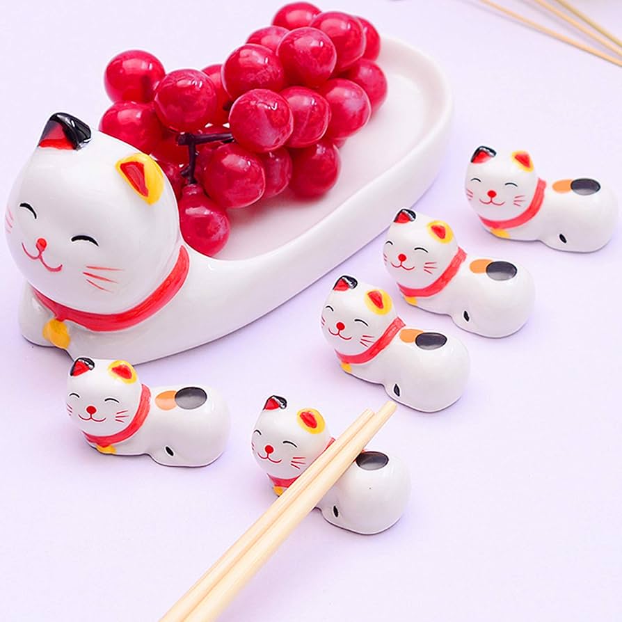 Amazon.com: Ponerine 6-piece Cute Ducks Ceramic Chopstick Rests
