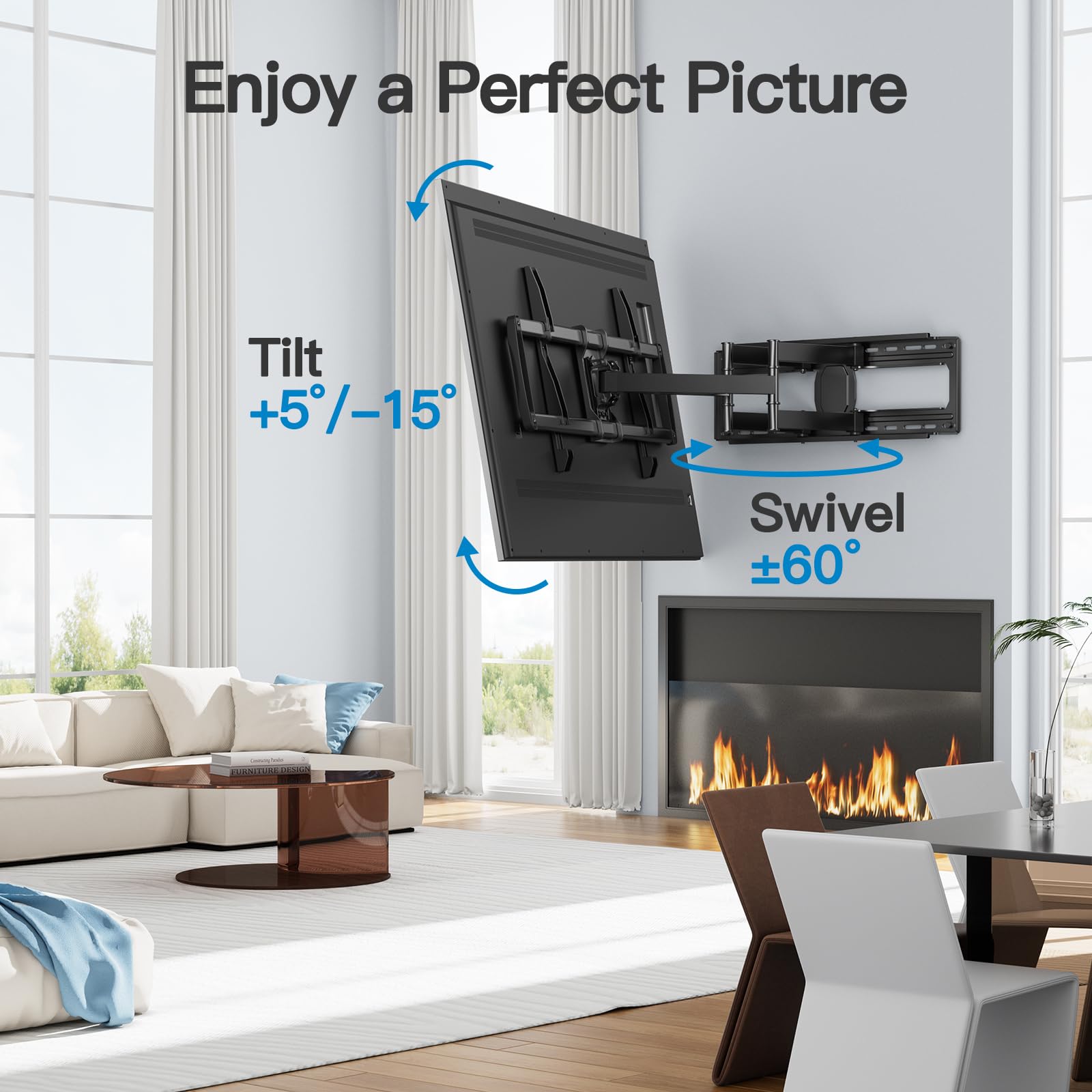 Amazon.com: PERLESMITH Full Motion TV Wall Mount for 50”-90” TVs