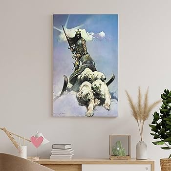 Amazon.com: Silver Warrior by Frank Frazetta Art Poster Canvas