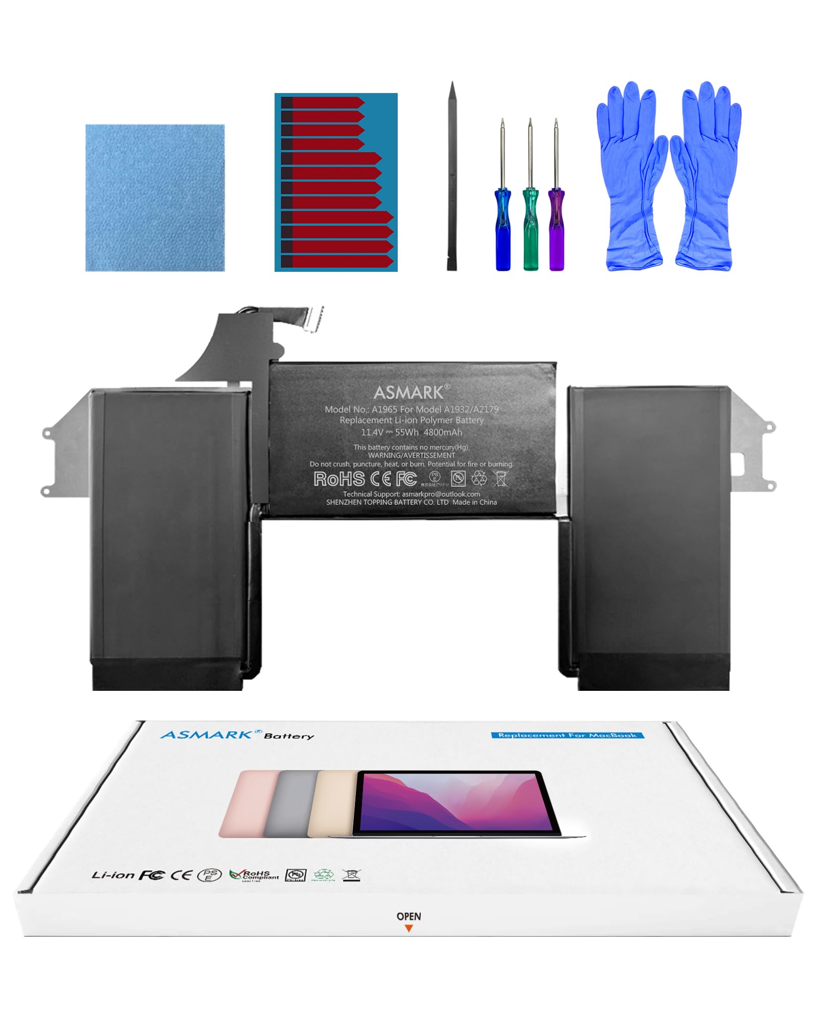 Amazon.co.jp: ASMARK Macbook Air A2179 バッテリー 交換 適用 13