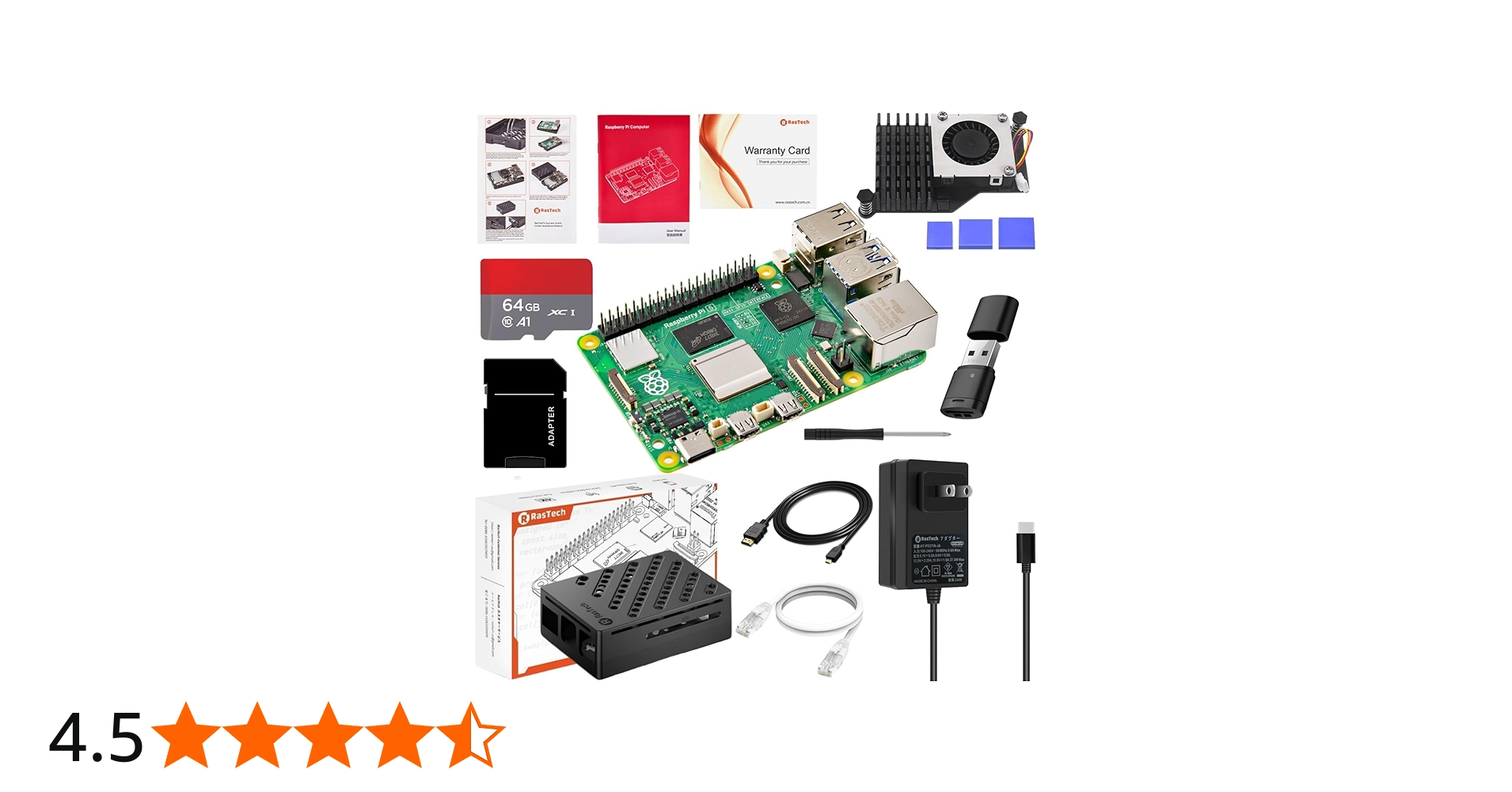 Amazon.co.jp: RasTech Raspberry Pi5 8GB Kit 技適済み raspberry pi5