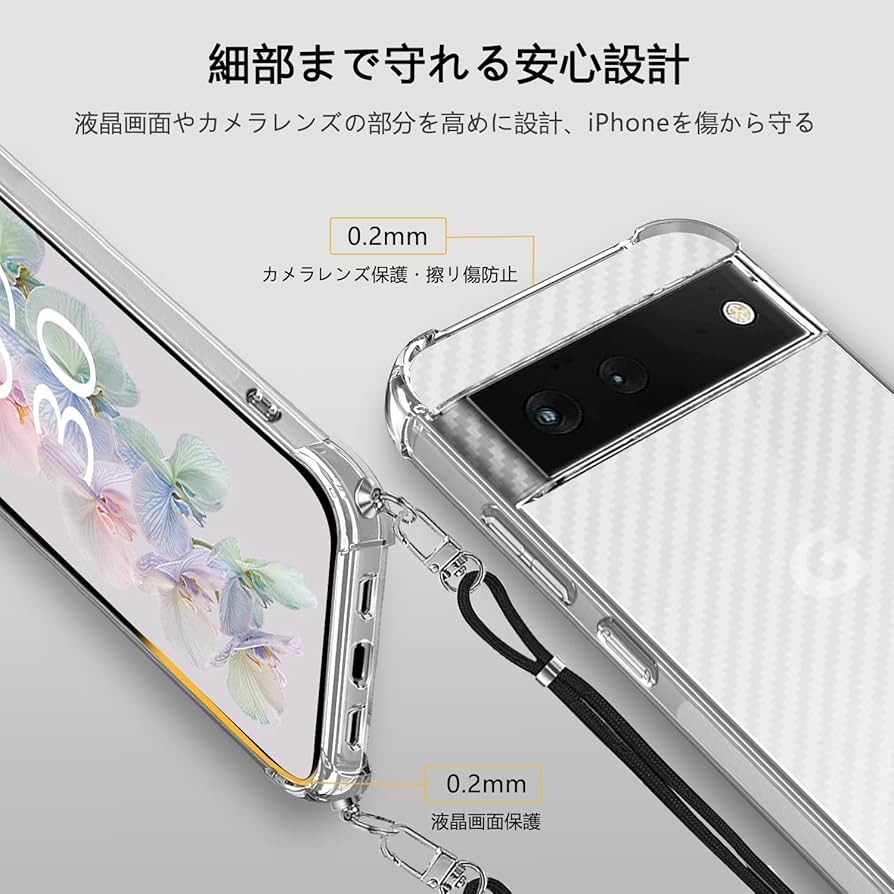 Amazon.co.jp: Google Pixel 6 ケース クリア ネックストラップ 首かけ