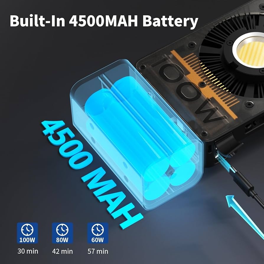 Amazon.com : ZHIYUN CINEPEER CX100 100W LED Video Light, Built-in