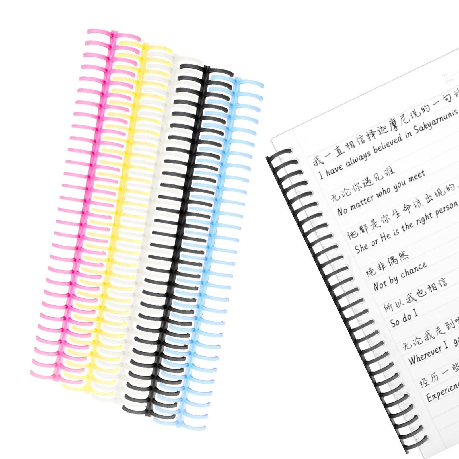 Amazon | siawadeky A4/30穴 製本リング 20本入 穴径16mm 5色 製本用