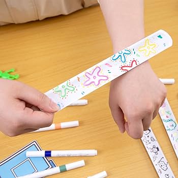 Amazon.co.jp: MCPINKY スラップブレスレット 64個 ホワイト ブランク