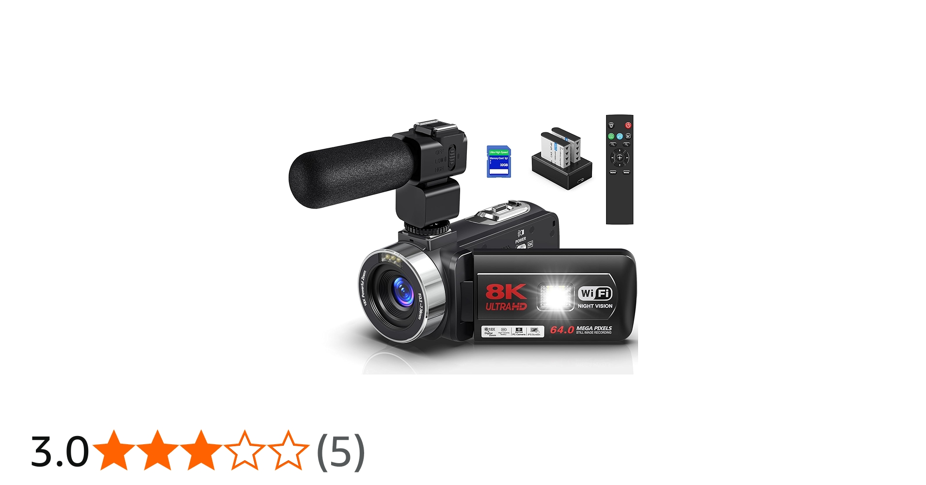 Amazon.co.jp: Video Camera, 8K YouTube Camera, 64 Megapixel WIFI