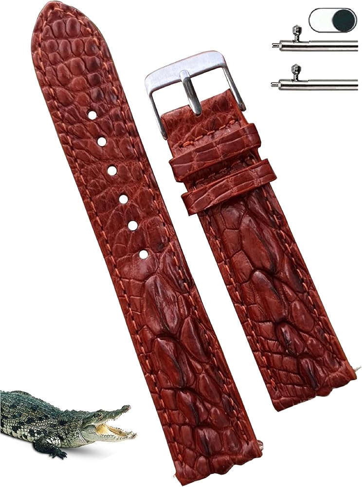Amazon | [vietnamcreations] 20mm ブラウン クロコダイル背腕時計