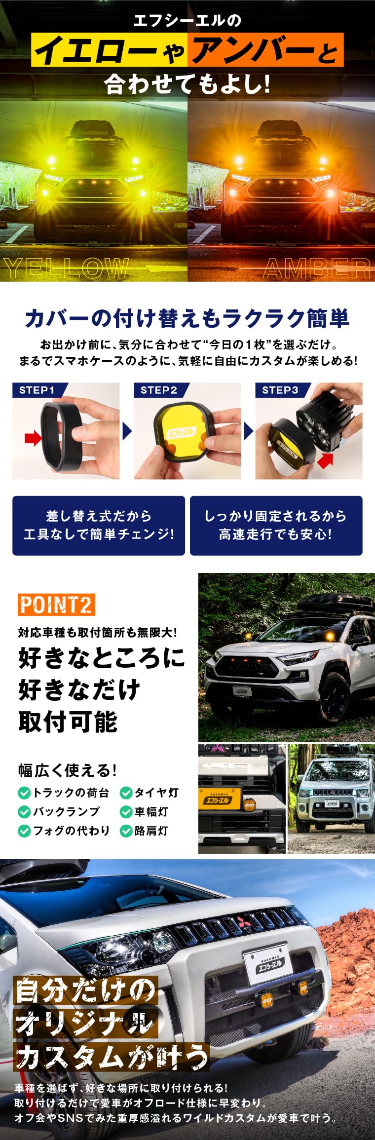 Amazon.co.jp: fcl.(エフシーエル) ワークライト led 車 作業灯 リレー