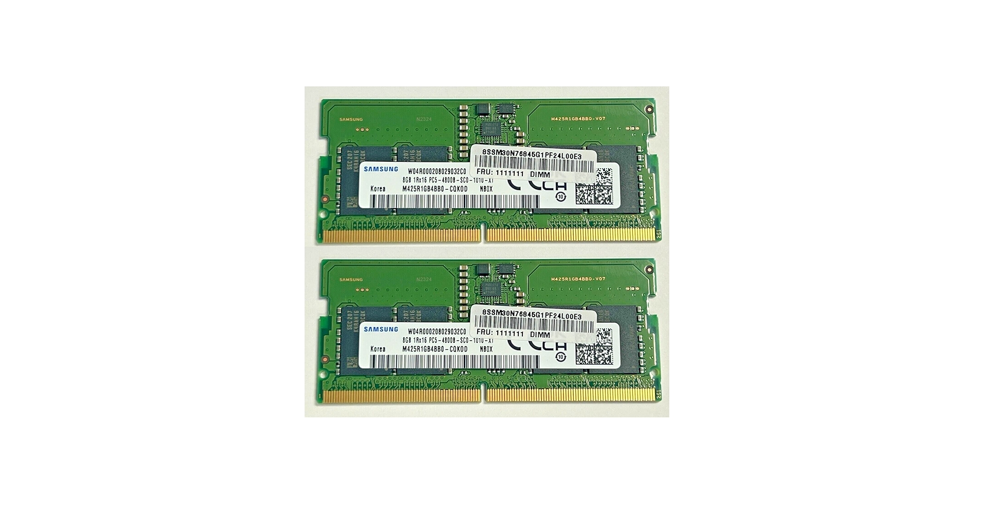 New Samsung 16GB (8GBX2) DDR5 4800 MHz PC5-38400 SODIMM Laptop