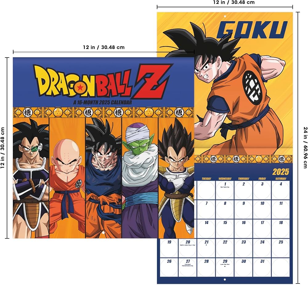 Amazon.co.jp: 2025年ドラゴンボールZ壁掛けカレンダー : Office Products