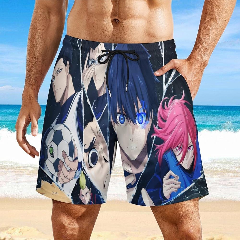 Amazon | [DEODEX] ブルーロックアニメ柄 水着 メンズ サーフパンツ