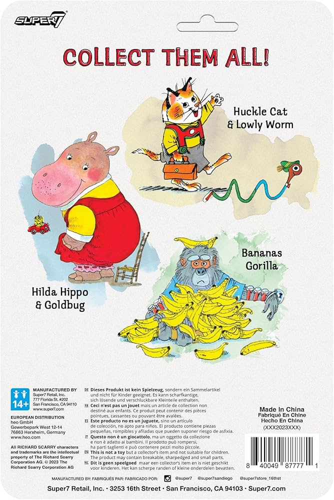 Amazon.com: Super7 Richard Scarry Hilda Hippo and Goldbug - 3.75