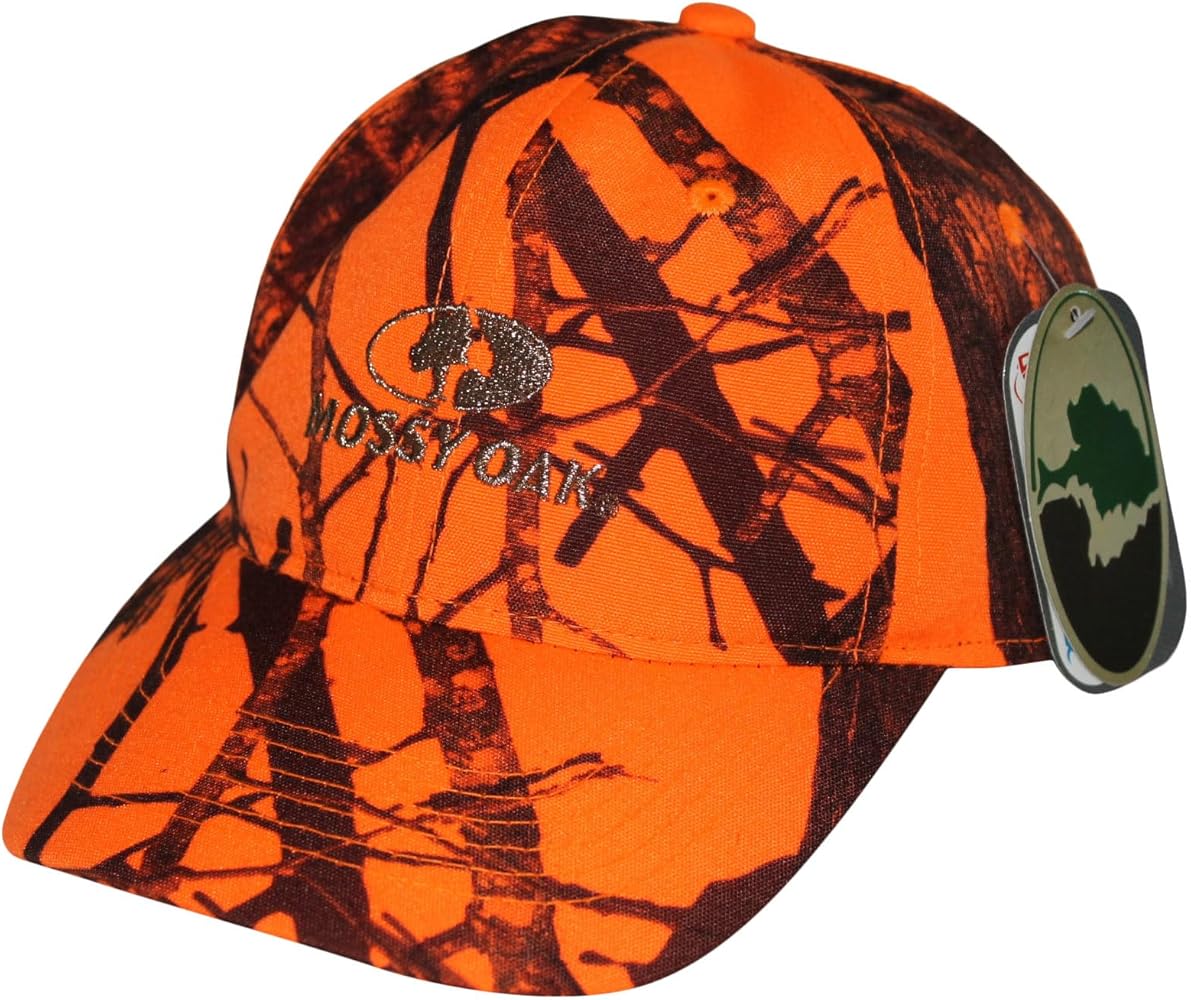 Amazon | Mossy Oak ブレイズ オレンジ 迷彩ロゴキャップ 非構造 汗