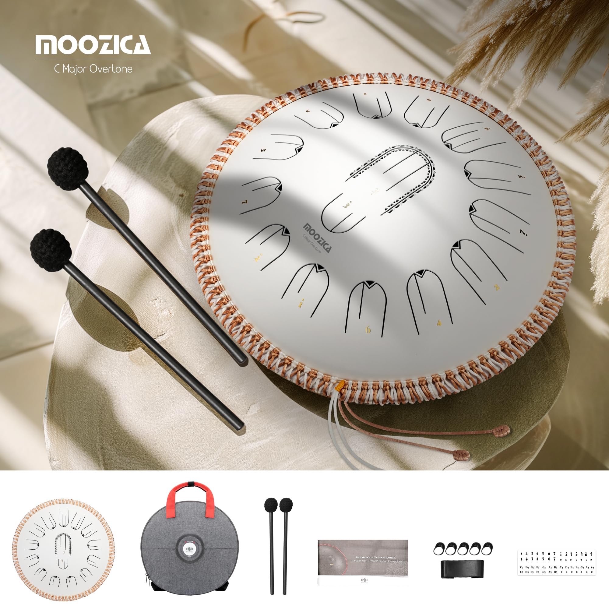 Amazon.com: MOOZICA 15 Inch Steel Handpan Tongue Drum - 15 Notes