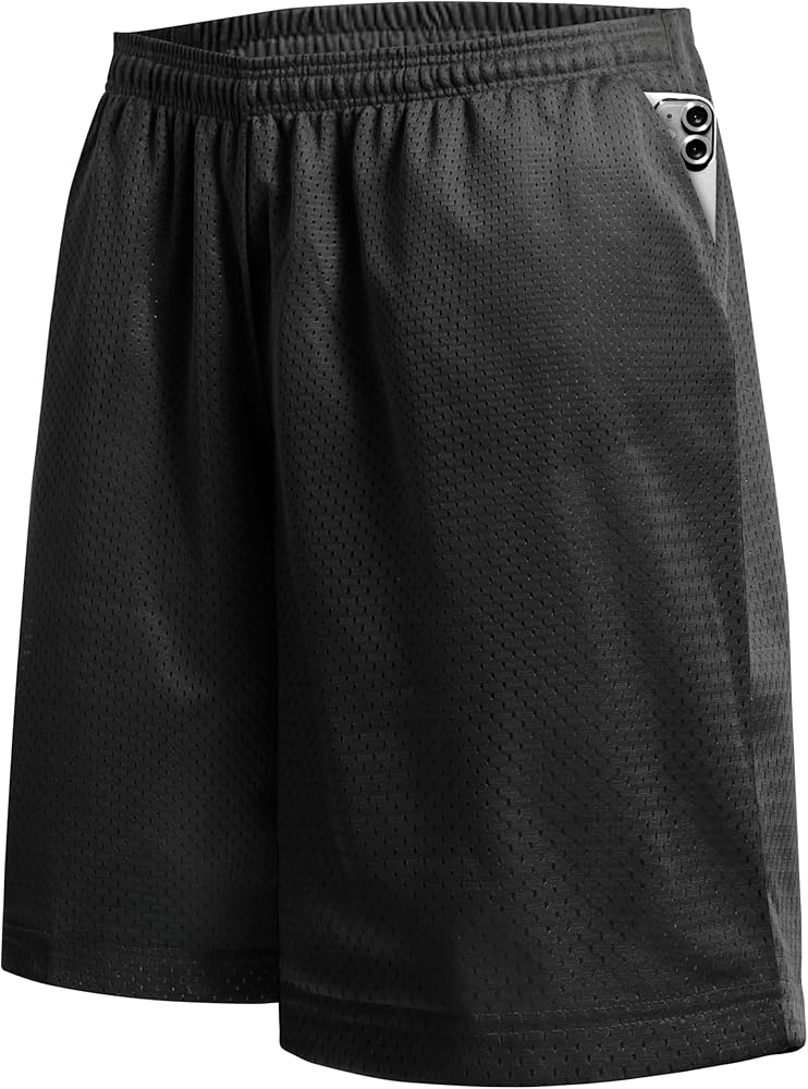 Ma Croix Mens Basic Mesh Shorts with Pockets Basketball Gym