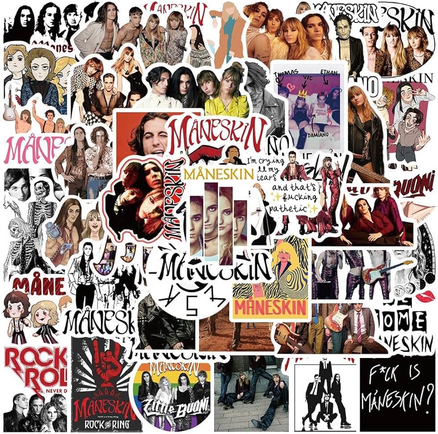 Amazon.co.jp: マネスキン ステッカー 50枚セット PVC 防水 シール