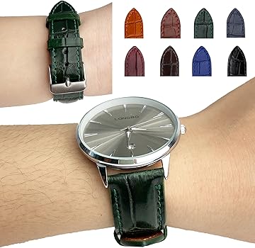 Amazon | [vietnamcreations] 20mm グリーン クロコダイル腕時計ベルト