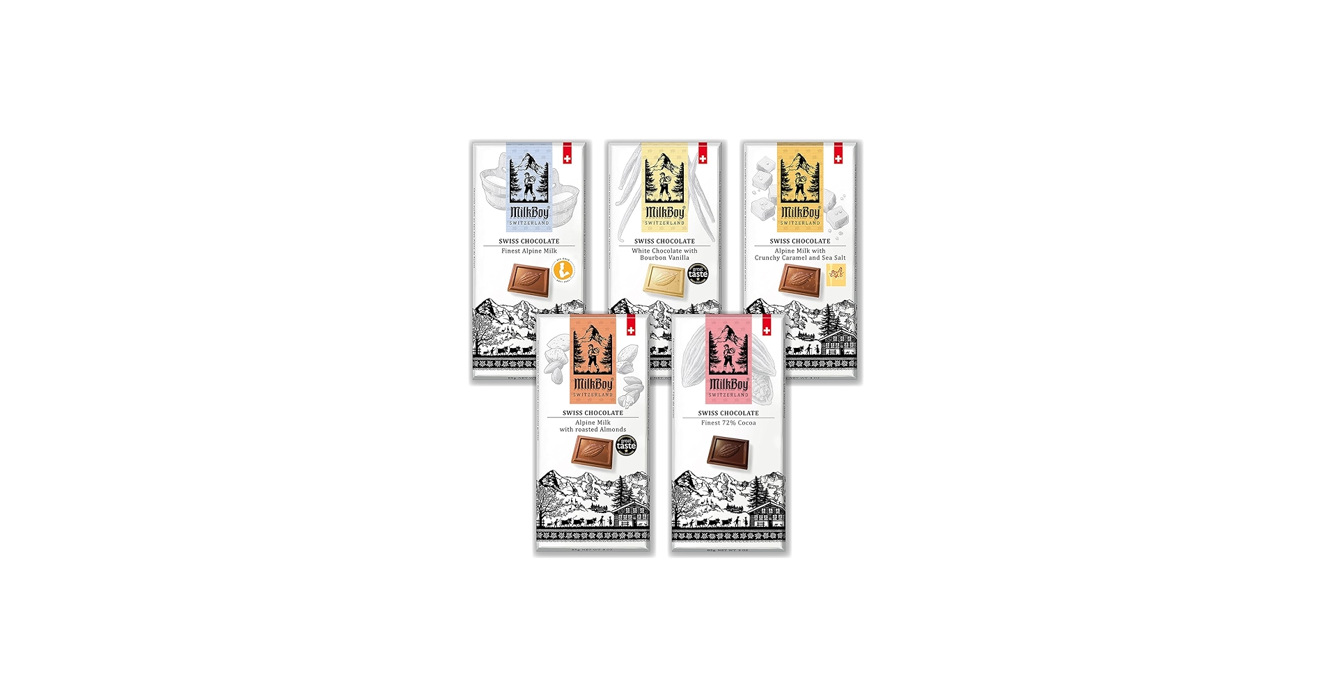 Amazon.com : Milkboy Swiss Chocolates Gourmet Milk Chocolate Bars