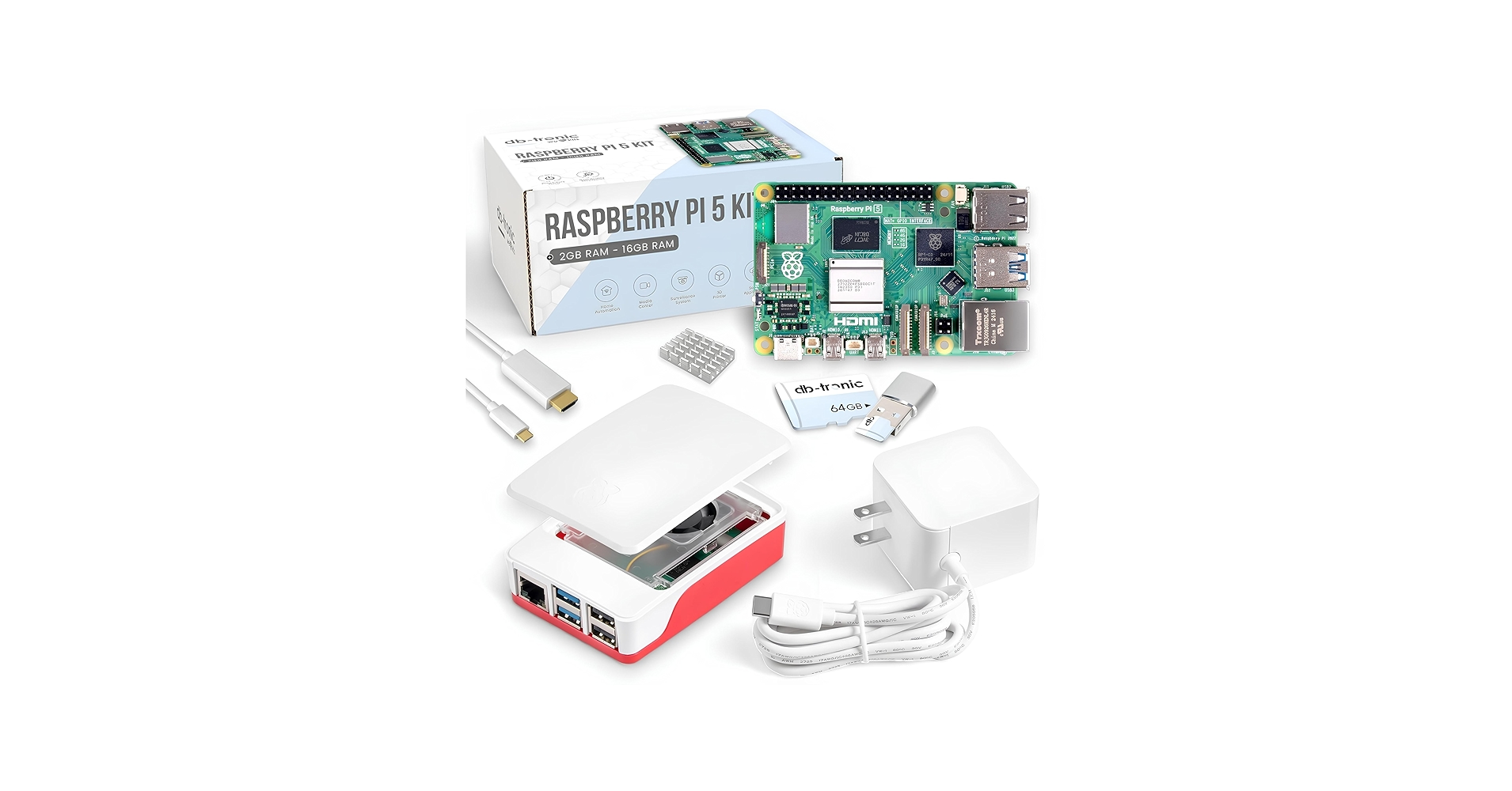 Amazon.com: Raspberry Pi 5 4GB Starter Kit | 64GB Edition