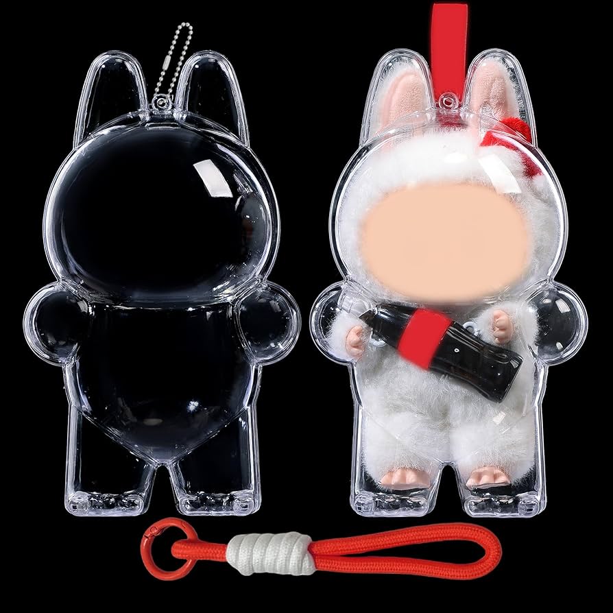 LUFEEMGA Protective Case for LABUBU Surprise Shake Doll,Clear