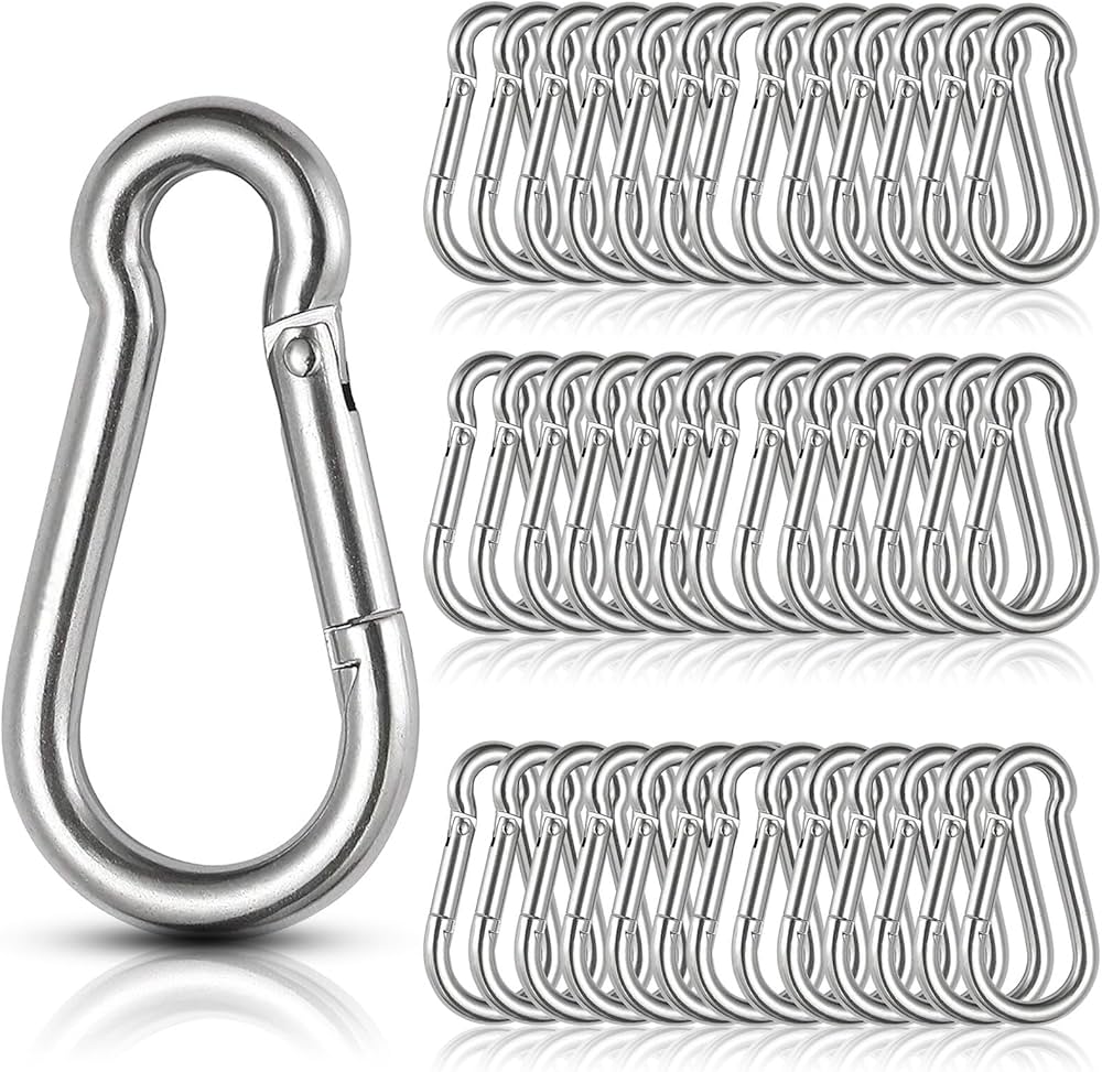 Amazon.com: 60Pcs Stainless Steel Carabiner Clip Spring-Snap Hook