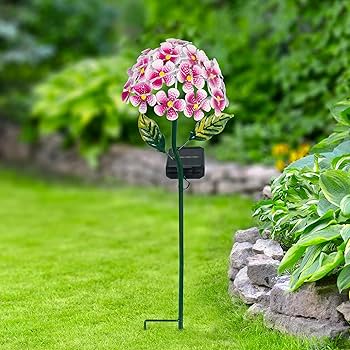 Amazon.com: Roaming Light Solar Hydrangea w/26 LED Lights, Metal
