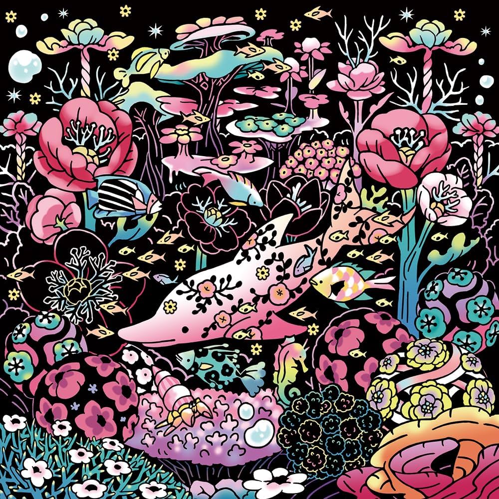 心がやすらぐスクラッチアート きらめく海と珊瑚礁のファンタジー