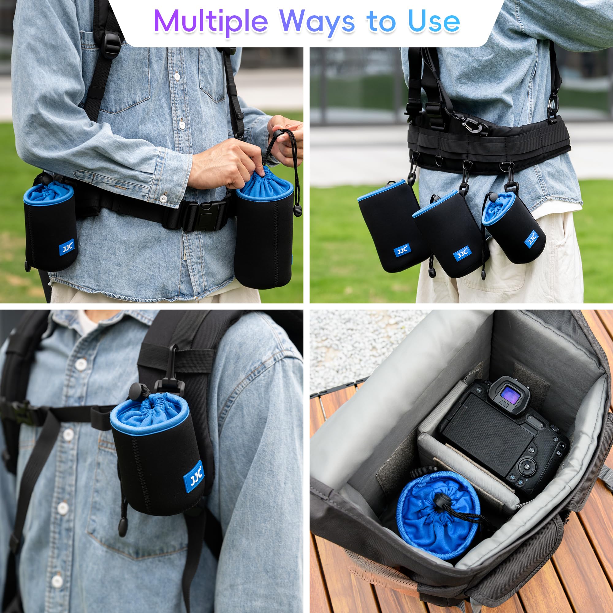 Amazon | JJC 巾着ネオプレンカメラレンズポーチケース 保護レンズ