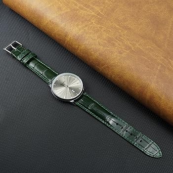 Amazon | [vietnamcreations] 20mm グリーン クロコダイル腕時計ベルト
