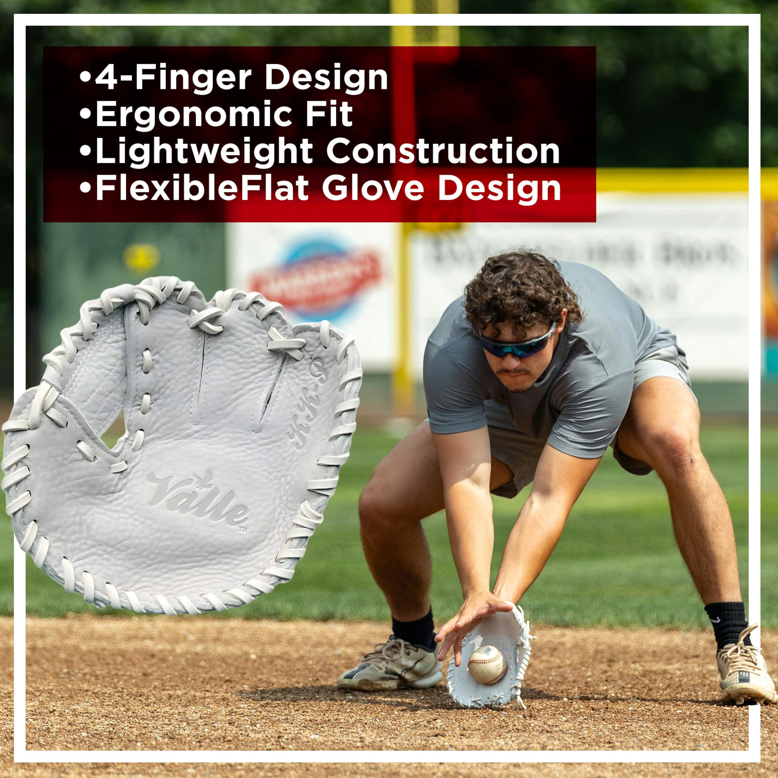 Amazon | Valle Eagle KK-P 4本指野球グローブ - 内野フラットスタイル