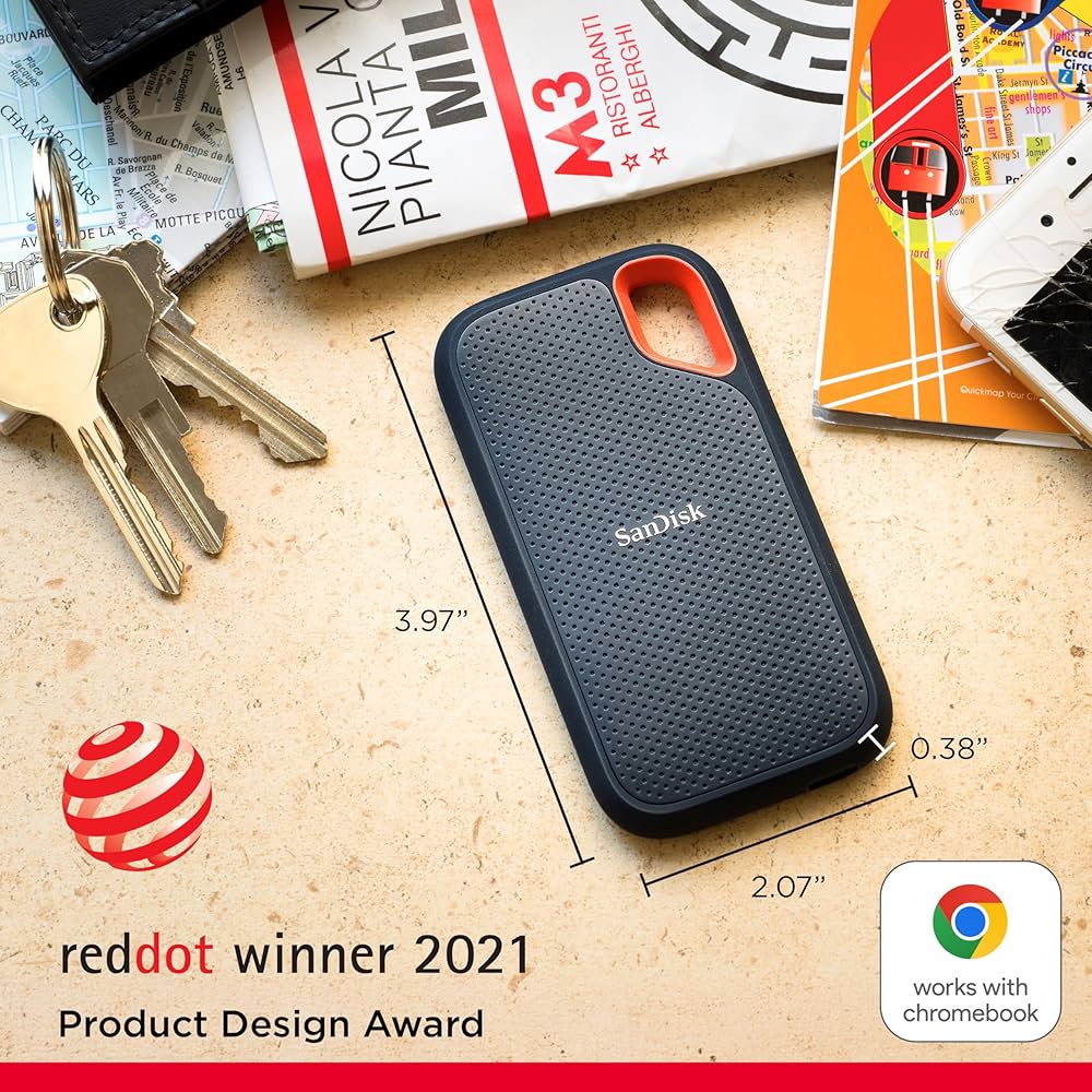 SanDisk Extreme 4TB Taşınabilir NVMe SSD, USB-C, 1050 MB/sn'ye