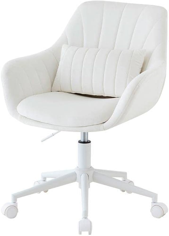 Amazon.co.jp: ASHEL ジェリー デスクチェア ベロア キャスター 白脚