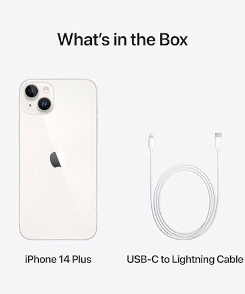 Apple iPhone 14 Plus, 256GB, Starlight - Unlocked (Renewed